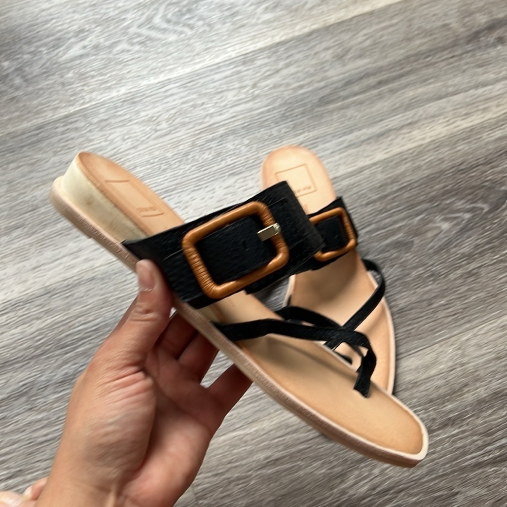 Dolce Vita Perris Black Sandals 8 Strap Leather - Picture 3 of 6
